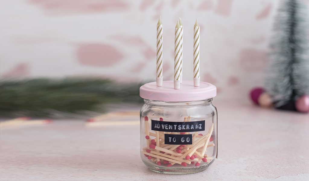 Selbstgemachter Adventskranz to go