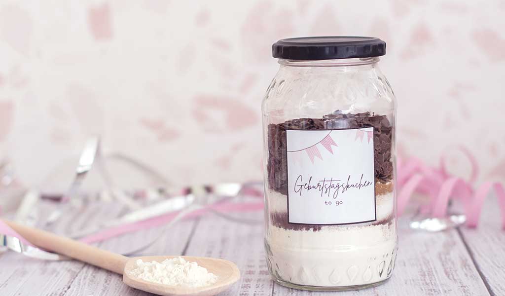 Geburtstagskuchen to go Backmischung im Glas