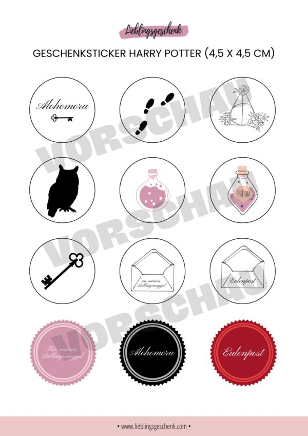 Harry Potter Geschenksticker