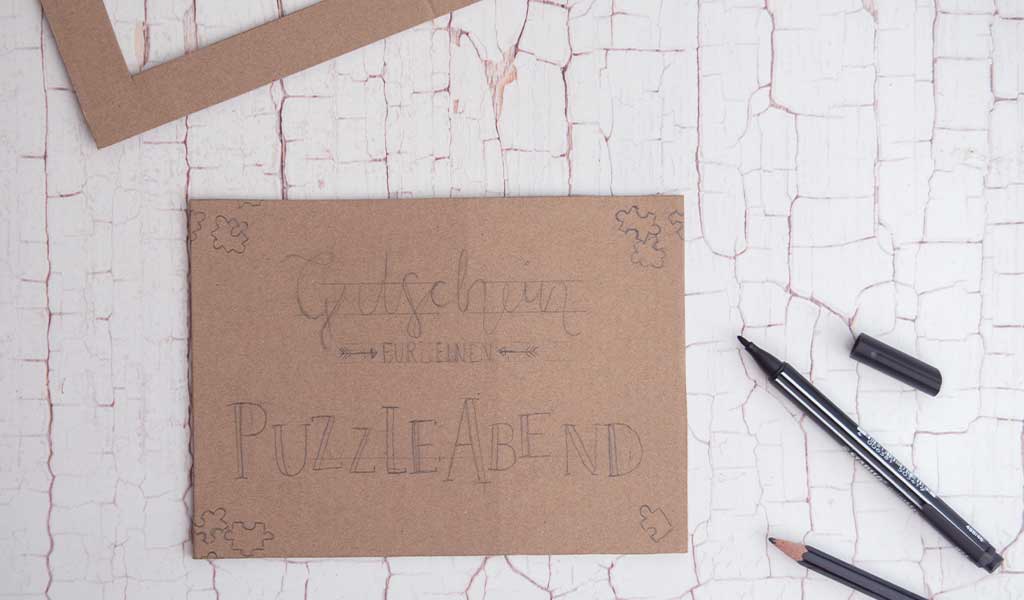 Vorlage Gutschein für Puzzleabend