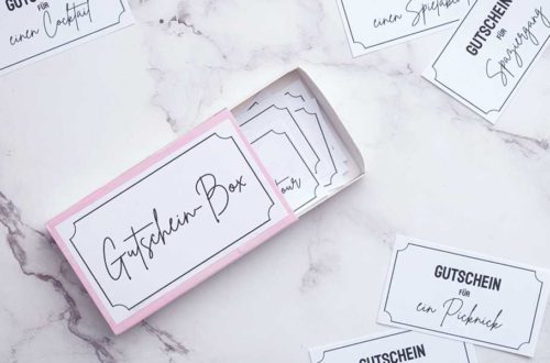 DIY Gutscheinbox mit unterschiedlichen Gutscheinideen