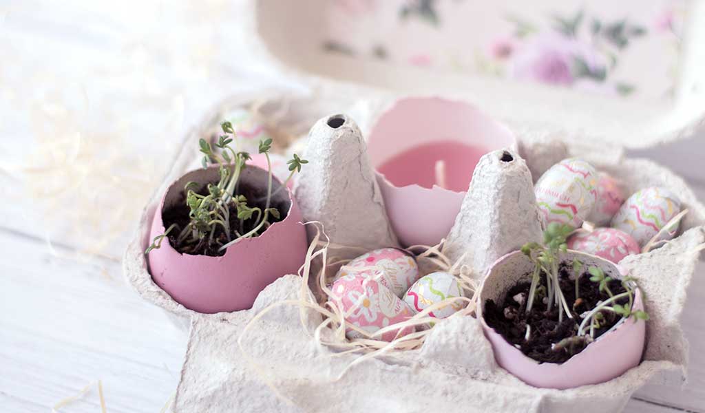 Selbstgemachtes Osternest aus Eierkarton