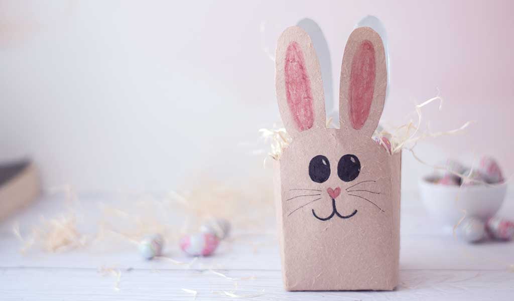 Upcycling Osternest aus einer Milchtüte