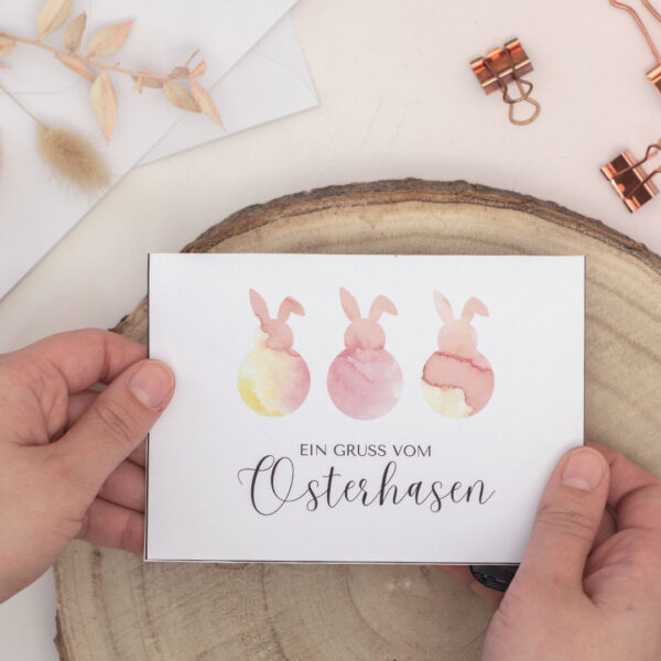 Gruß vom Osterhasen Osterkarte zum Ausdrucken