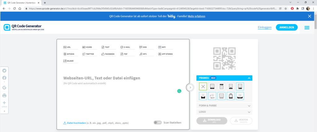 QR Code generieren über QR Code Generator