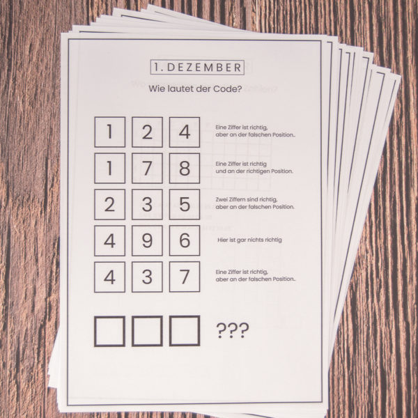 Rätsel für den Rätsel Adventskalender