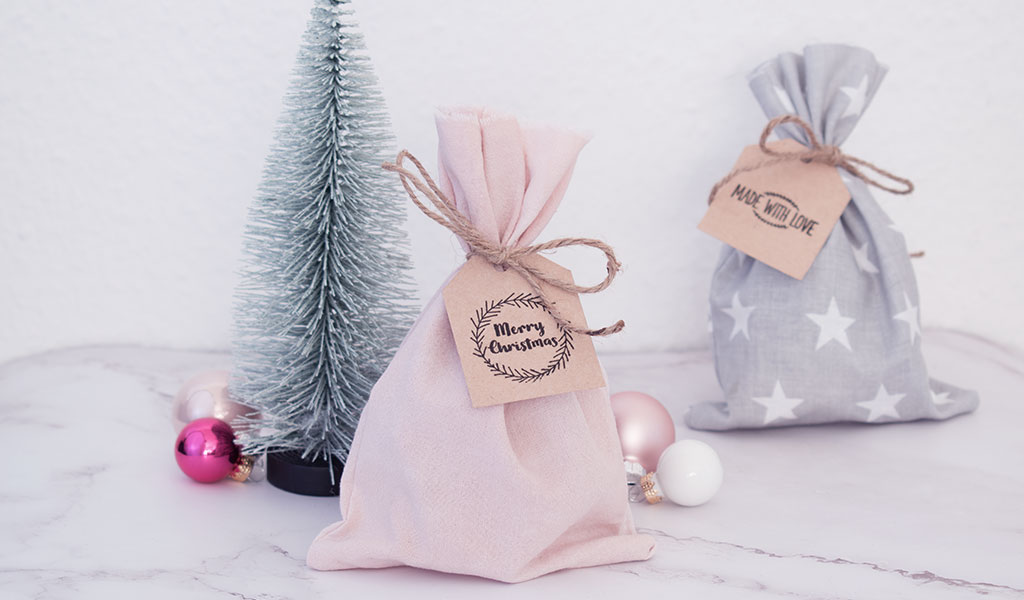Mit selbstgenähten Stoffbeuteln Geschenke kreativ und nachhaltig verpacken