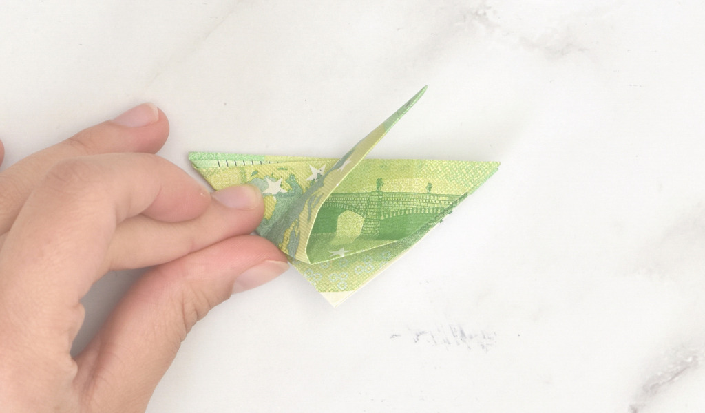 Taube aus Geld falten -Anleitung Schritt 15