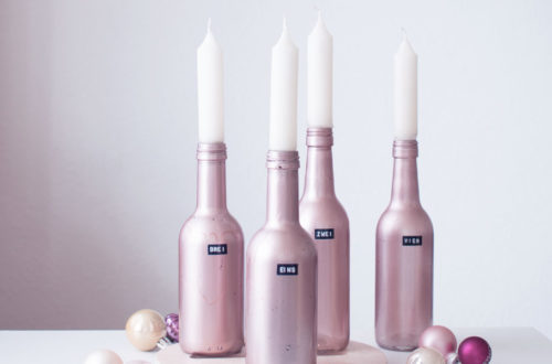 Adventskranz aus alten Flaschen basteln