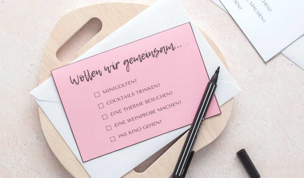 Date Karte als Geschenk zum Valentinstag
