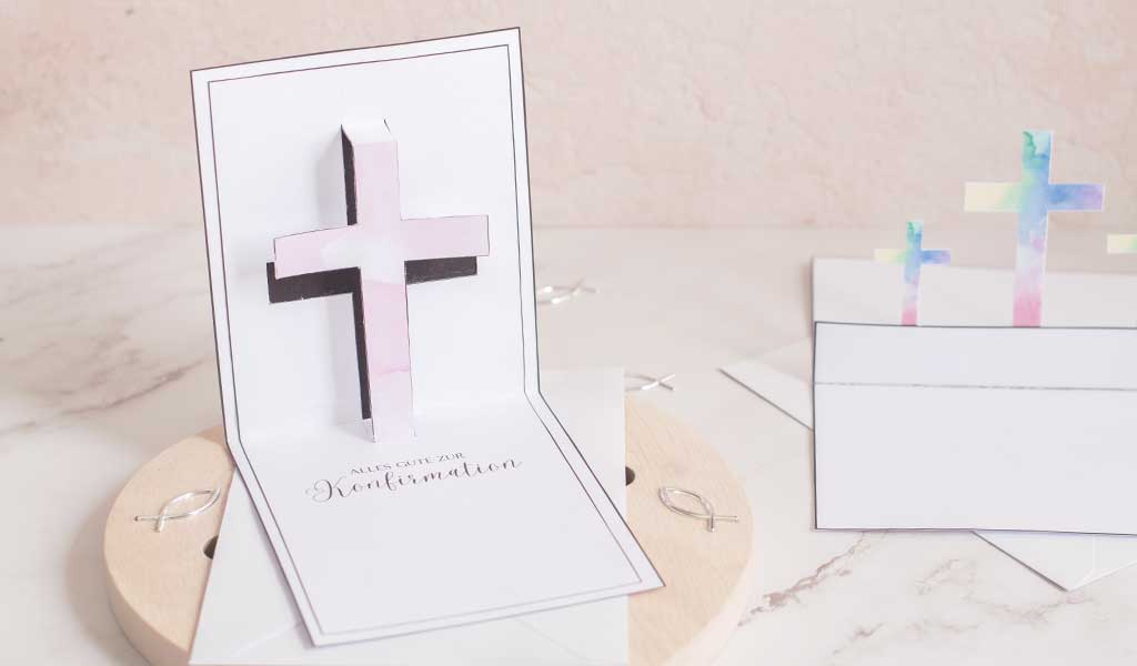 Pop-Up-Karte als Geschenk zur Taufe, Konfirmation oder Kommunion