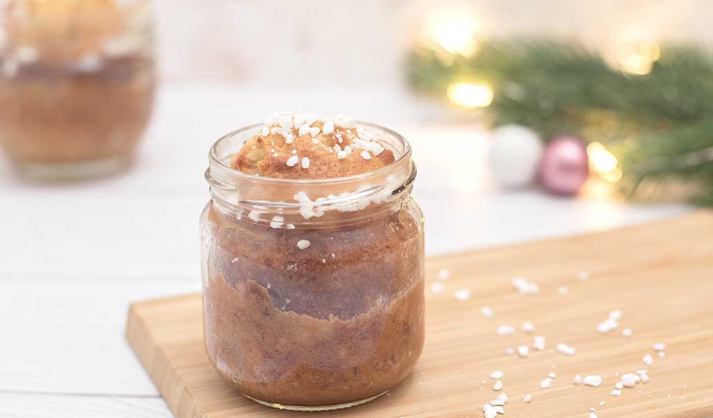 Stollen im Glas als Wichtelgeschenk verschenken